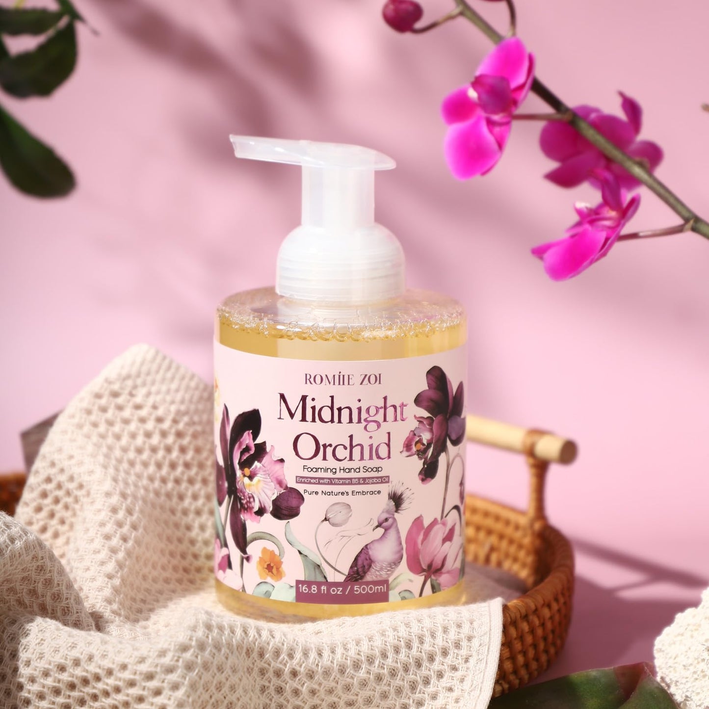 ROMIIE ZOI Foaming Hand Soap with Gift Box- Midnight Orchid - Biodegradable Formula Moisture & Revitalize - 500ml/ 16.8oz