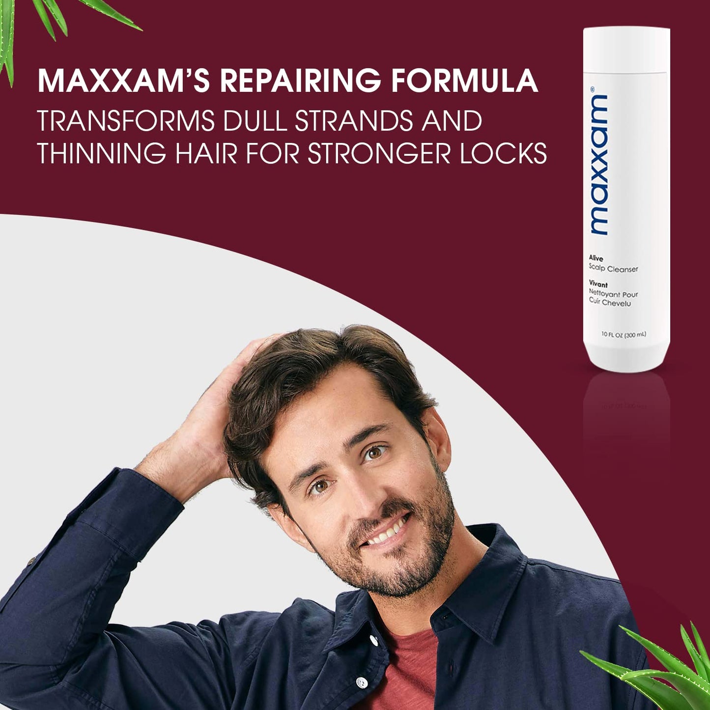 Maxxam Alive Cleansing Shampoo for Hair Growth and Scalp Care, Fermented Rice Shampoo for Clean and Youthful Hair, 10 Fl Oz