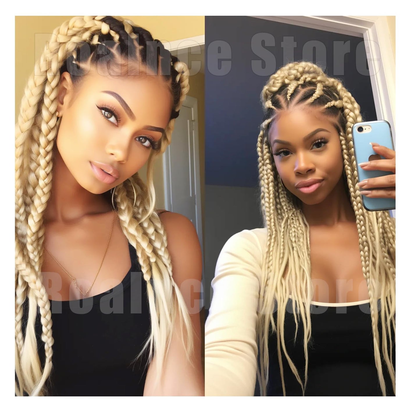 Braiding Hair Pre Stretched for Women Hair Extensions Box Braids Soft Synthetic Knotless Yaki Texture Hot Water Setting Braid Blonde 613 (24inch 3Packs)