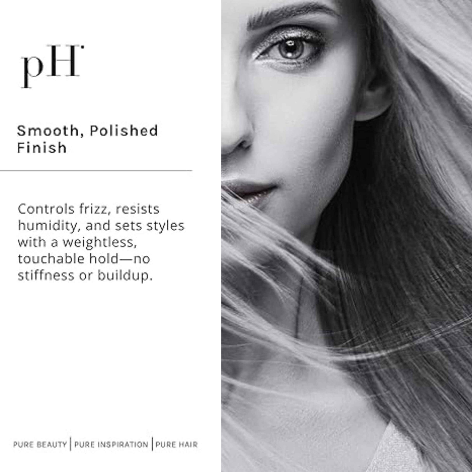 pH PURE HAIR Extra Hold Hairspray - Strong, Anti-Frizz & Humidity-Resistant Non-Aerosol Hair Spray with Floral Scent - Fast-Dry - 10.1 oz