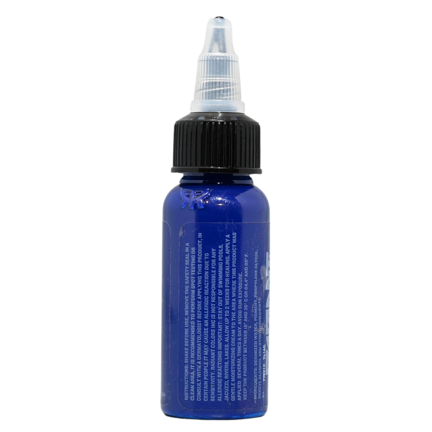 Radiant Colors Tattoo Ink 1oz Bottle Absolute Blue Vibrant Bright Long Lasting Smooth Flow Pre Dispersed Vegan Friendly Professional Permanent Pigment For Body Art