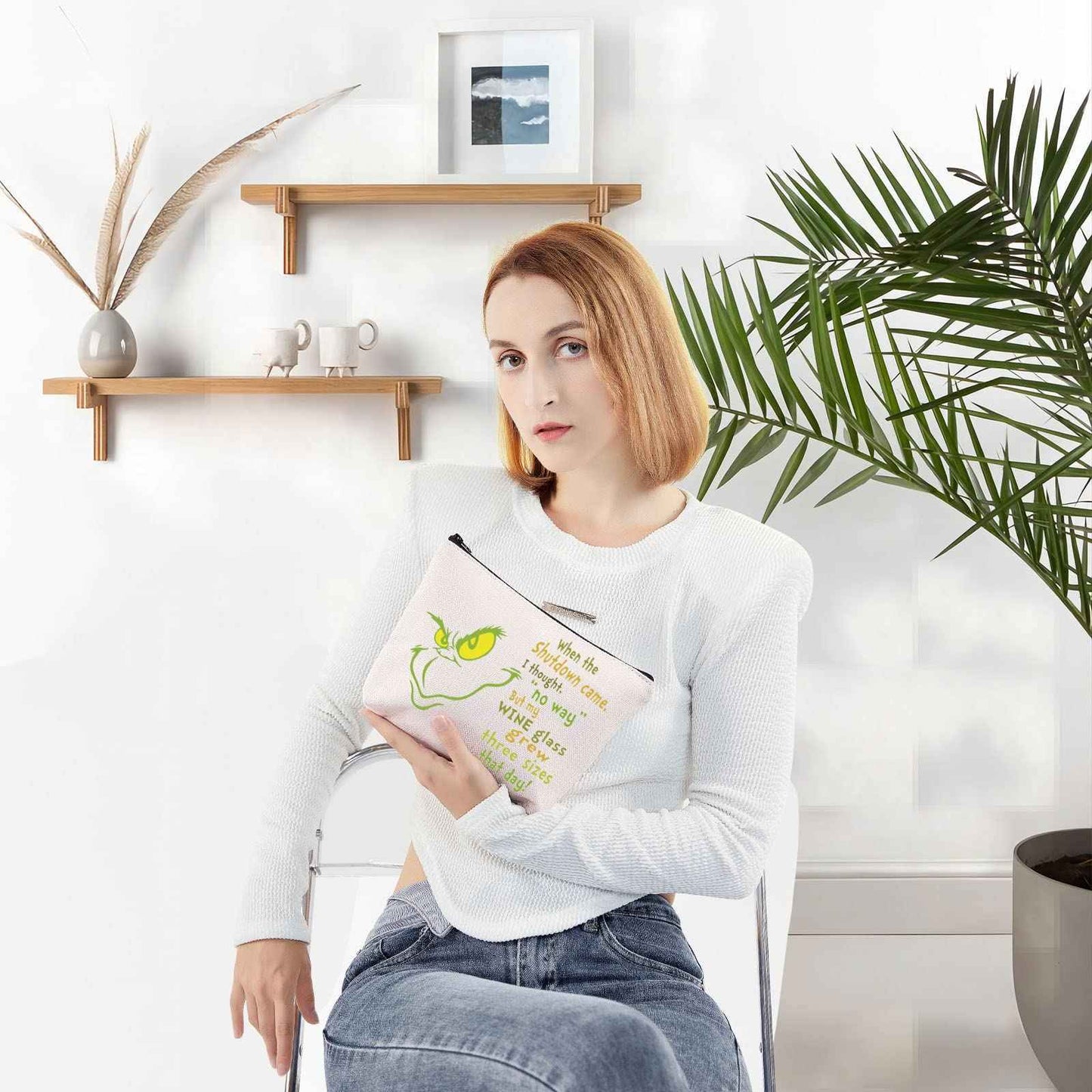 LEVLO Grenn Doctor Cat Quote Cosmetic Make Up Bag Doctor Cat Fans Gift When The Shutdowh Came I Thought No Way Makeup Zipper Pouch Bag (When The Shutdowh)