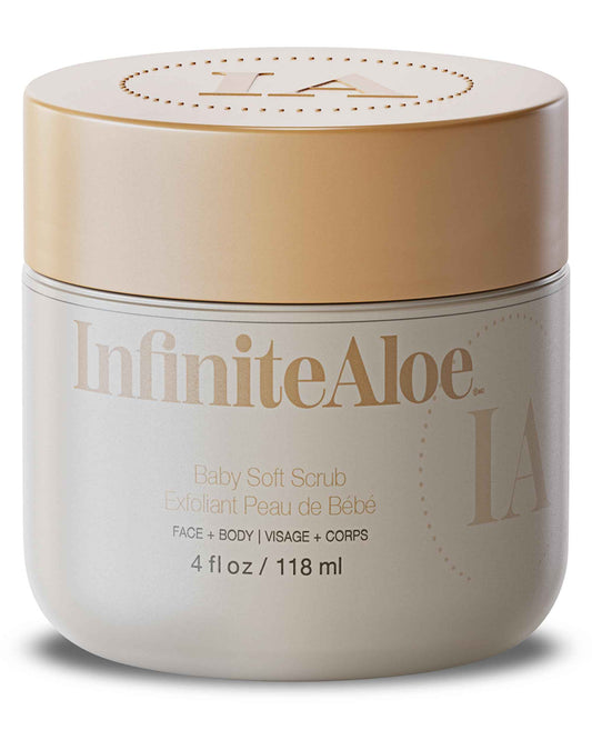 InfiniteAloe Baby Soft Scrub, Aloe Vera Based Face and Body Scrub – Exfoliating and Moisturizing – 4oz.