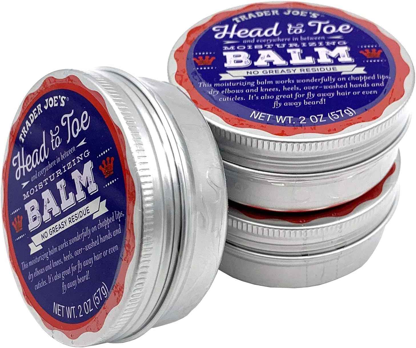 Trader Joe's Head to Toe Moisturizing Balm and Beard Balm 2 Ounce, 3-Pack