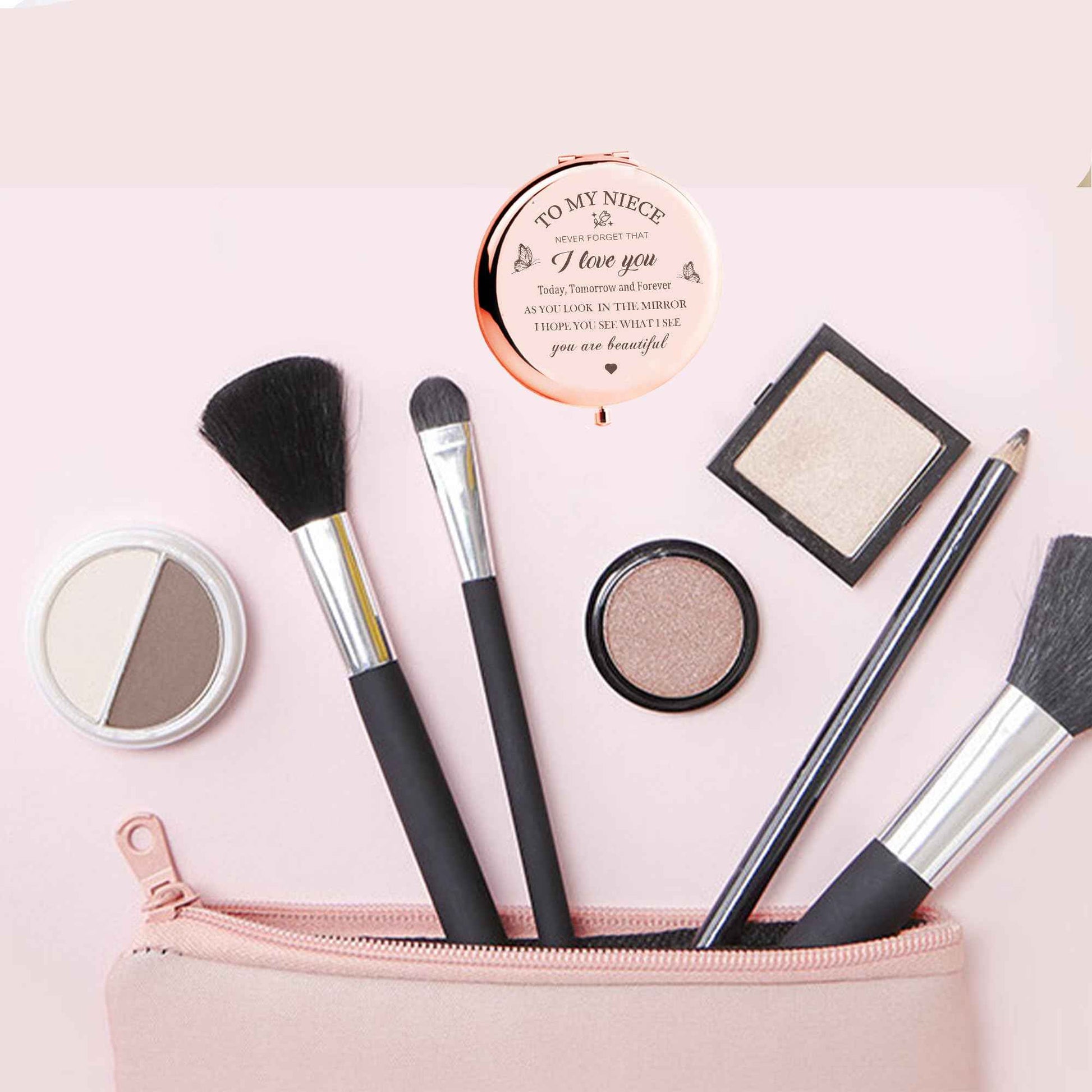 KGKAIMIZL Niece Compact Mirror - Makeup Mirror Gifts for Niece from Aunt, Birthday & Christmas