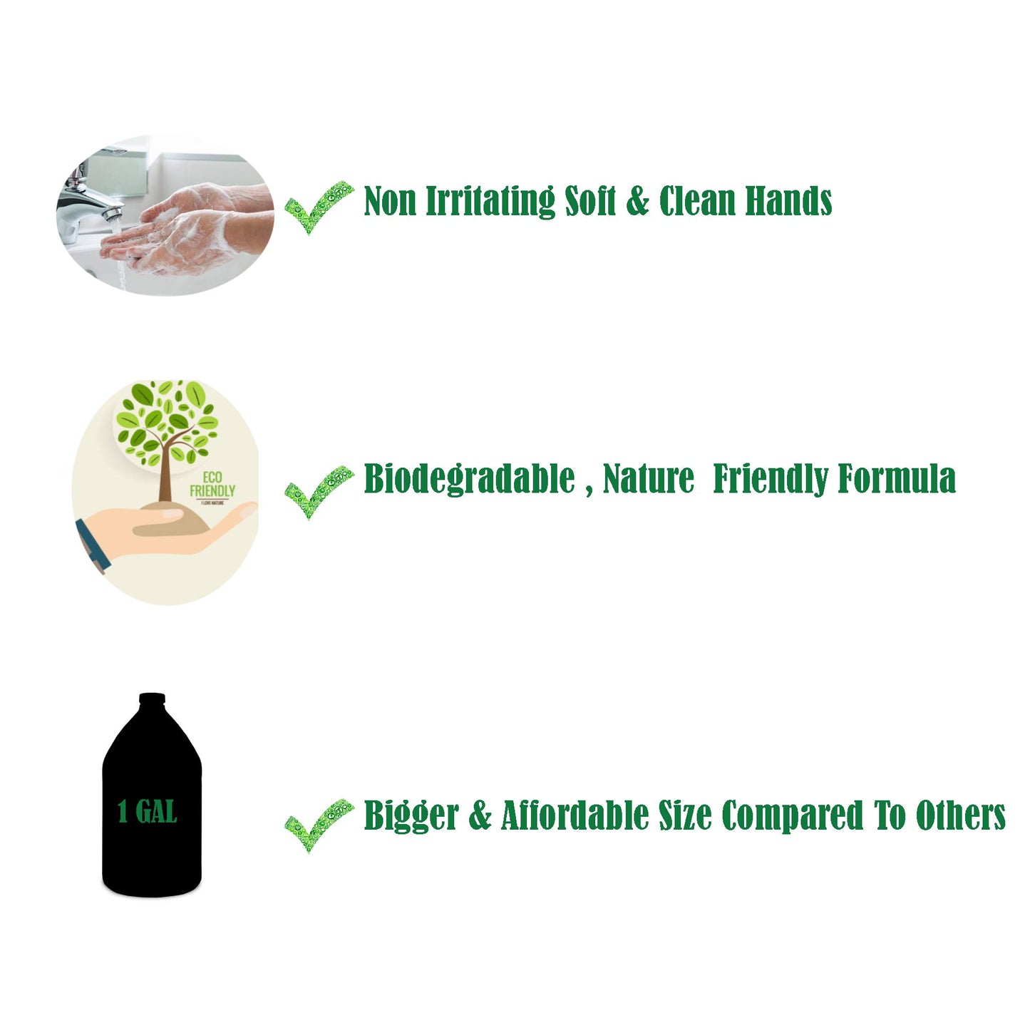 GreenFist Foaming Hand Soap Refills Mint Scent Inspired by Eucalyptus Smell Jug Foam Refill Made in USA, 128 ounce (1 Gallon)