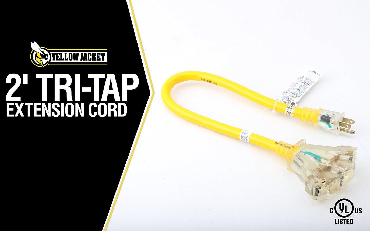 Yellow Jacket Premium SJTW Extension Cords with Lighted Ends | 2888 100' Cord + 2882 2' Cord