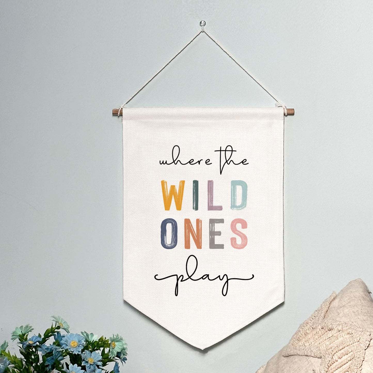 Classroom Wall Hanging Banner Poster Therapy Office Decor Calm Down Corner School Counselor Mental Health Growth Mindset Poster Anxiety Educational Wall Banner (Where Wild Ones Play)