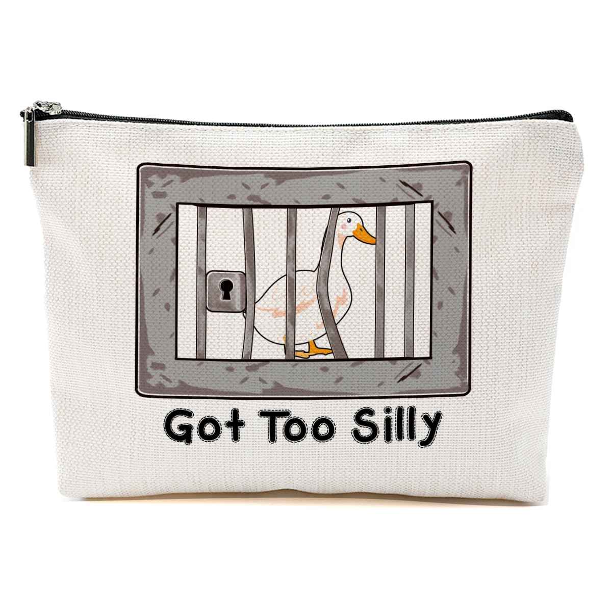 BQXH Funny Goose Pun Makeup Bag, Funny Gifts Cosmetic Bag, Goose Gifts Travel Organizer Animal Humor Zipper Pouch Graduation Birthday Friendship Gifts for Women Coworker Best Friend Sister