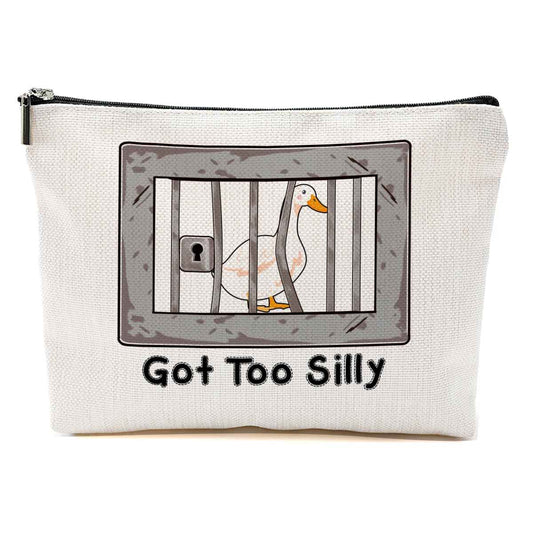 BQXH Funny Goose Pun Makeup Bag, Funny Gifts Cosmetic Bag, Goose Gifts Travel Organizer Animal Humor Zipper Pouch Graduation Birthday Friendship Gifts for Women Coworker Best Friend Sister