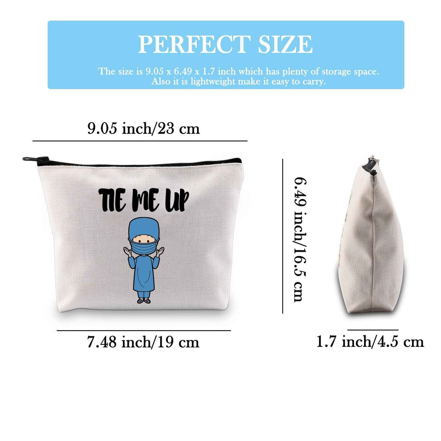 GJTIM Funny Surgical Tech Gift Tie Me Up Zipper Pouch Makeup Bag for Surgeon (Tie Me Up bag)