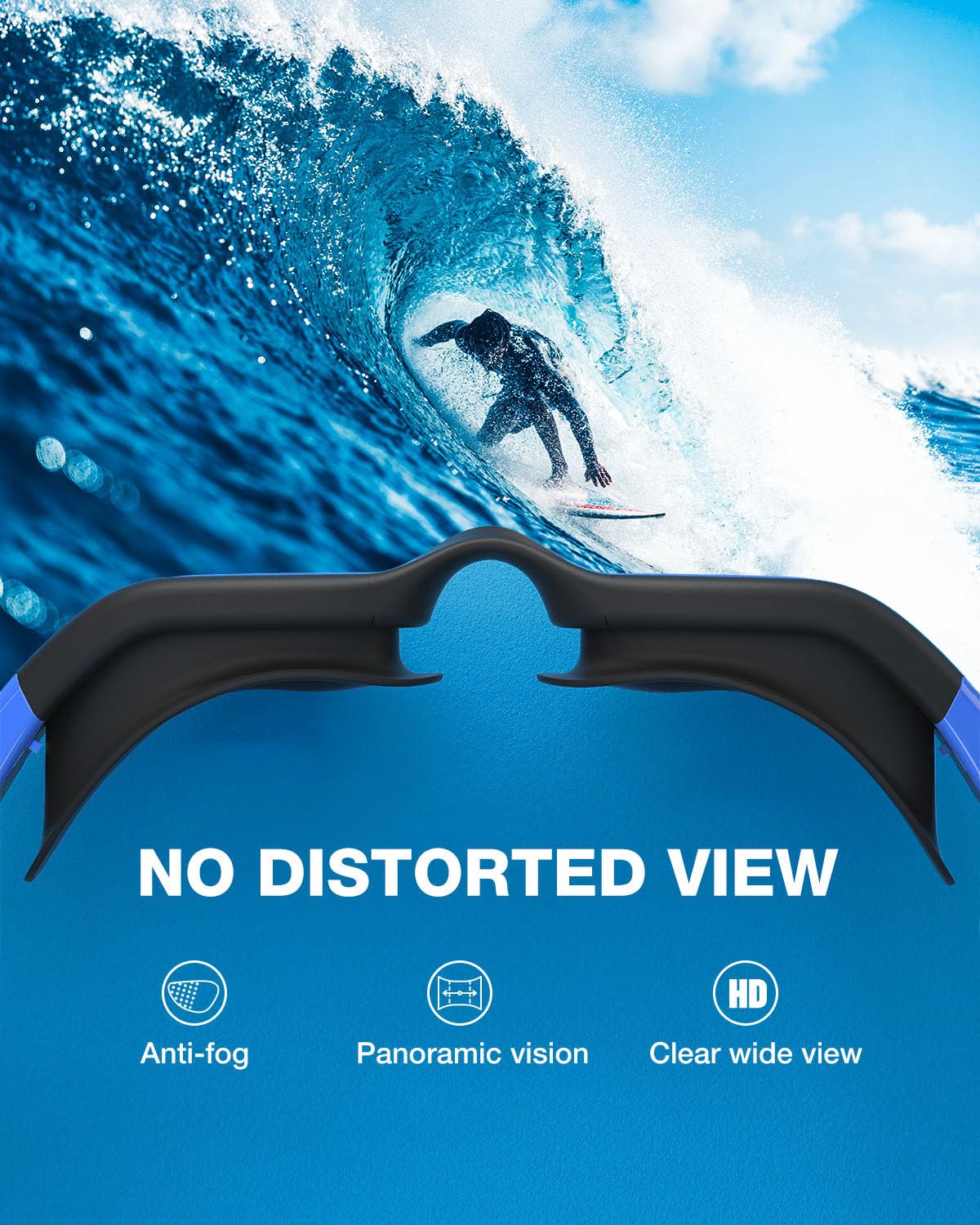 ZIONOR Swim Goggles, Upgraded G1 Polarized Swimming Goggles UV Protection Anti-fog Adjustable Strap for Men Women Adult Indoor or Outdoor (Polarized Mirror Blue Lens)