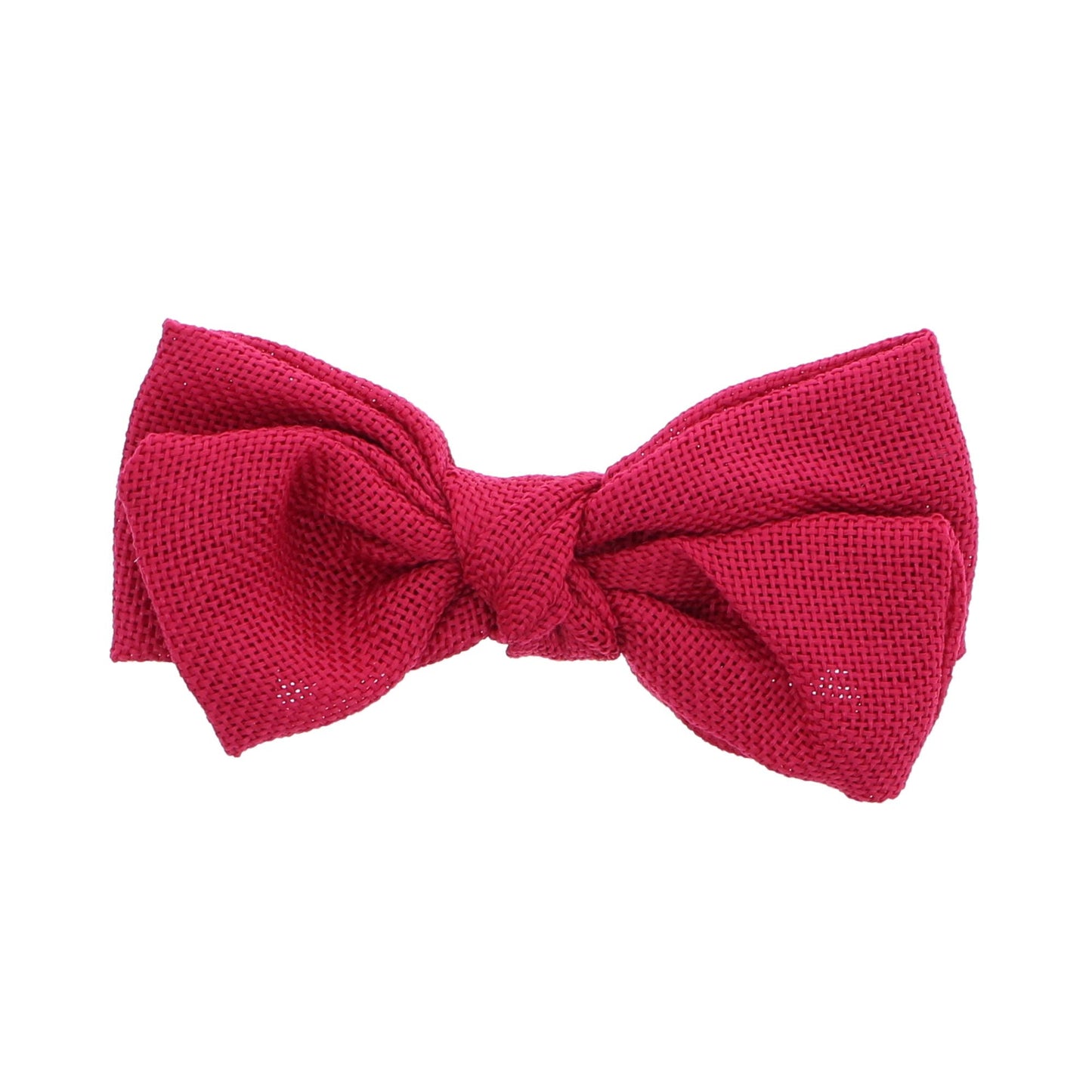 Burlap Bow 5 inch for Women and Girls - Berry