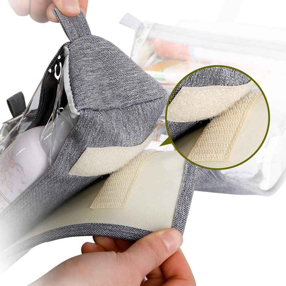 4kits Hanging Roll-Up Makeup Bag/Toiletry Kit/Travel Organizer for Women - 4 Removable Storage Bags - Organize Make Up, Cosmetics, First Aid, Medicine, Personal Care, Bathroom, Palette/Brush Holder