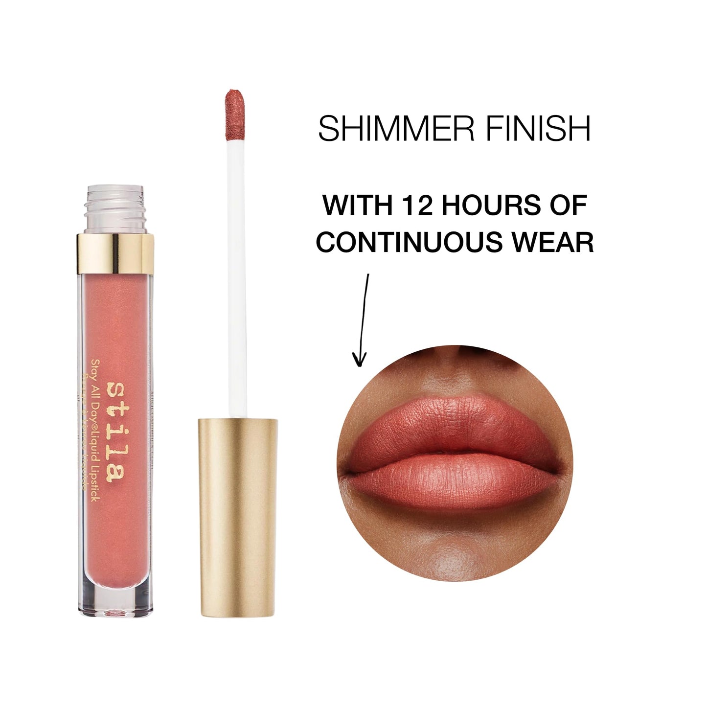 stila Stay All Day Liquid Lipstick, Shimmering Metallic Long-Lasting Color Wear, No Transfer Hydrating, Lightweight with vitamin E & Avocado Oil for Soft Lips 0.10 Fl. Oz., Carina Shimmer