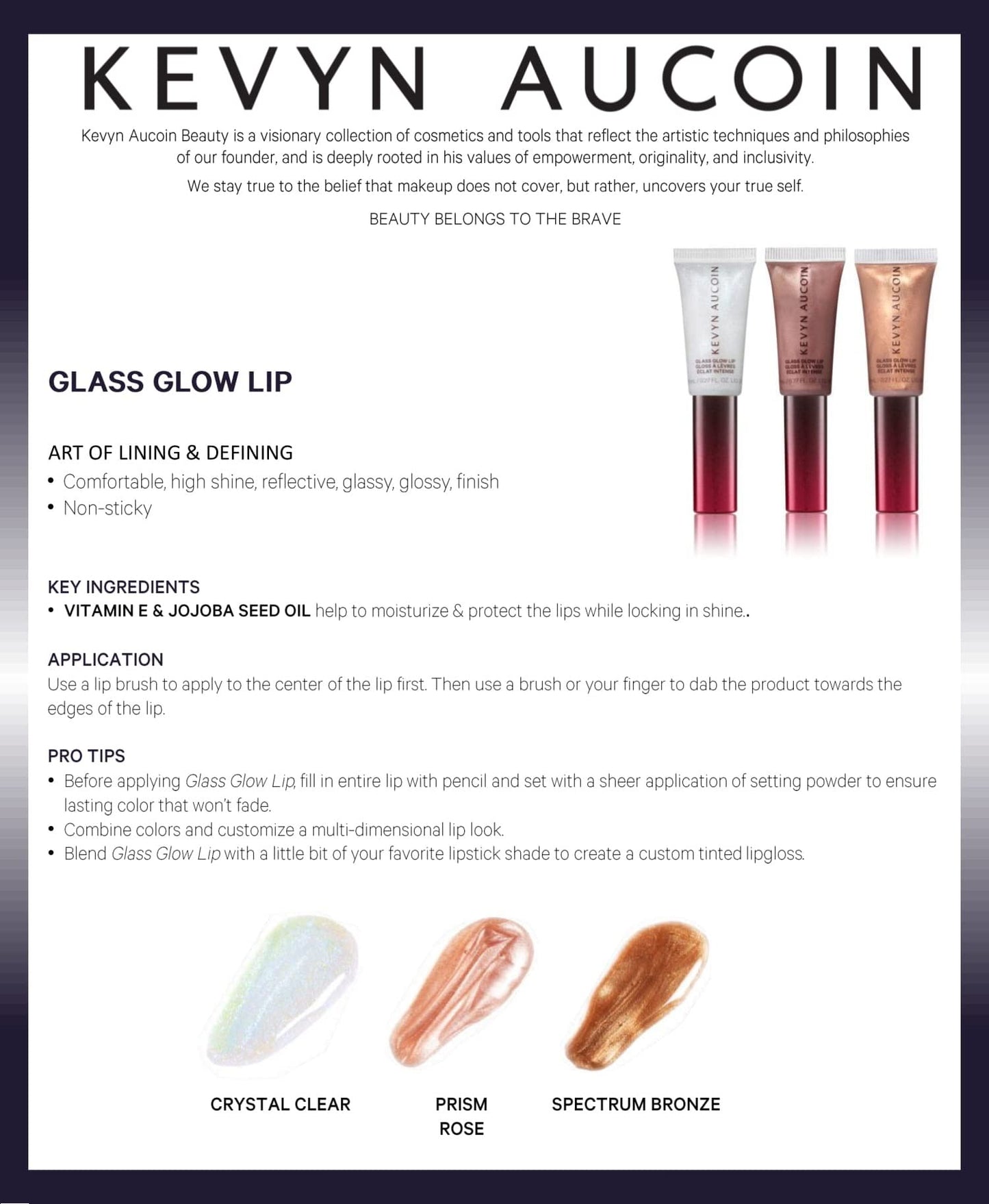 Kevyn Aucoin Glass Glow Lip, Prism Rose: Multi-purpose lip gloss highlighter. 3D reflective glaze, comfortable wearing, non-sticky. Moisturize, protect, lock in shine. Makeup artist go to.