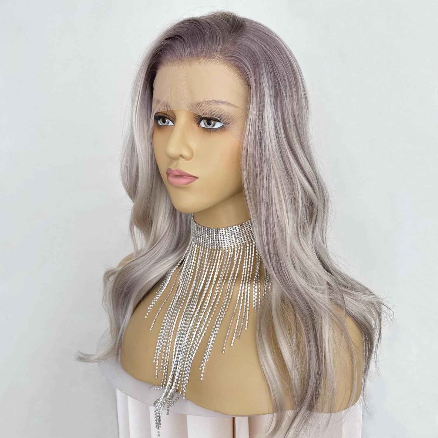 CIMITIKI Highlight Ash Blonde with Brown Colored 13x4 Lace Front Wig Ready to Wear HD Glueless 18Inch Body Wave Pre plucked Natural Hairline for Women