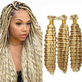 P27/613 Blonde Braiding Hair 22" Deep Wave Human Hair Extensions
