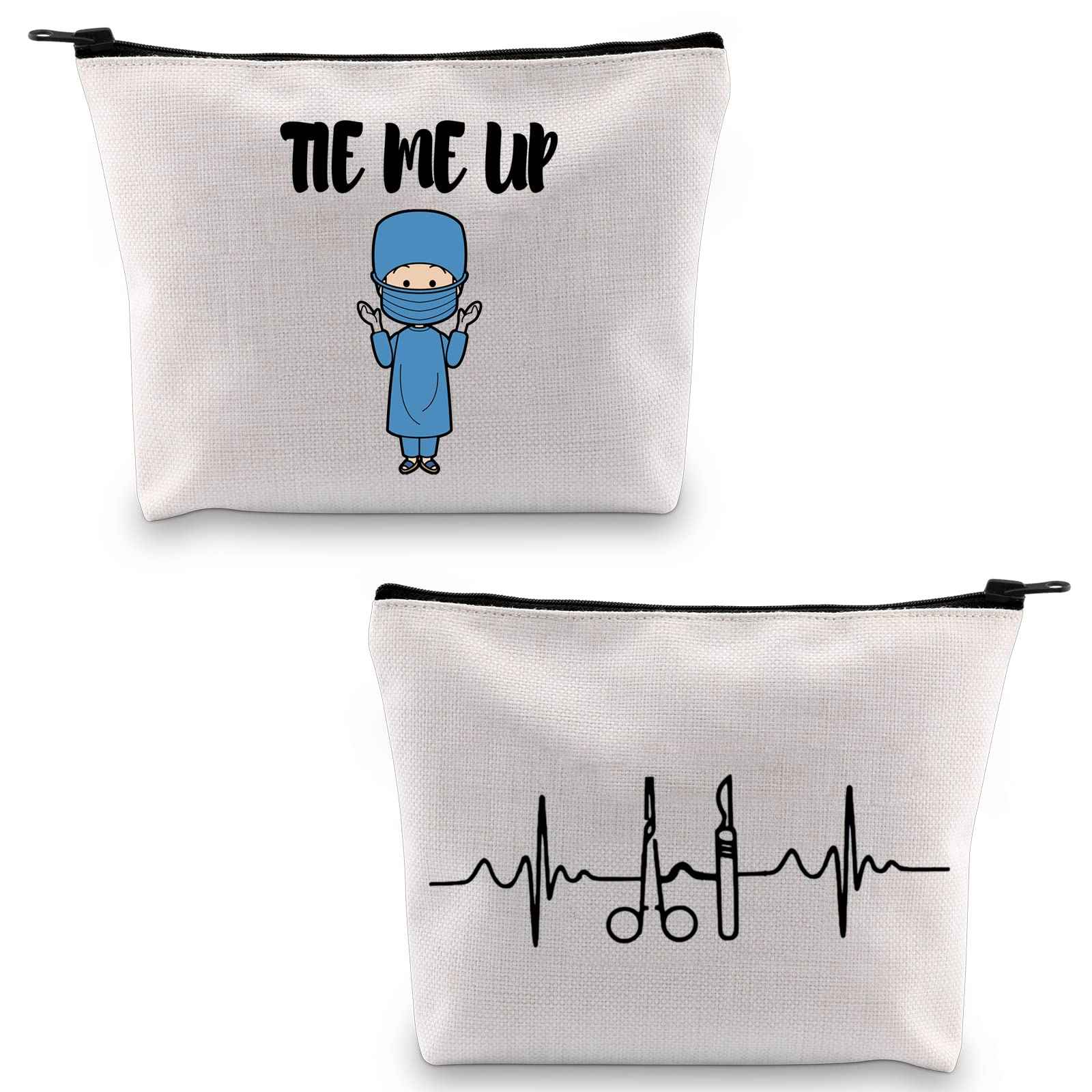 GJTIM Funny Surgical Tech Gift Tie Me Up Zipper Pouch Makeup Bag for Surgeon (Tie Me Up bag)