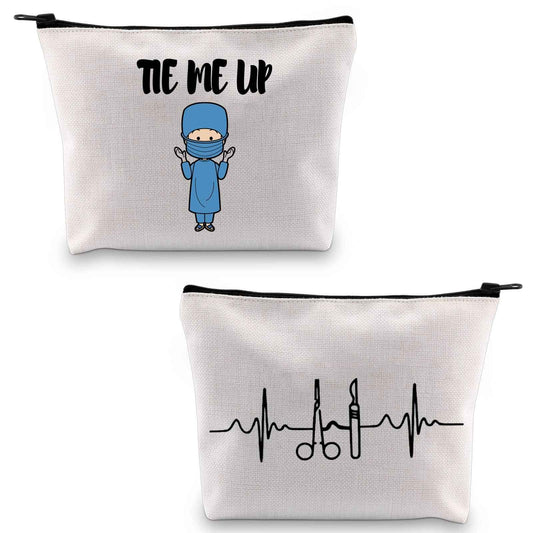 GJTIM Funny Surgical Tech Gift Tie Me Up Zipper Pouch Makeup Bag for Surgeon (Tie Me Up bag)