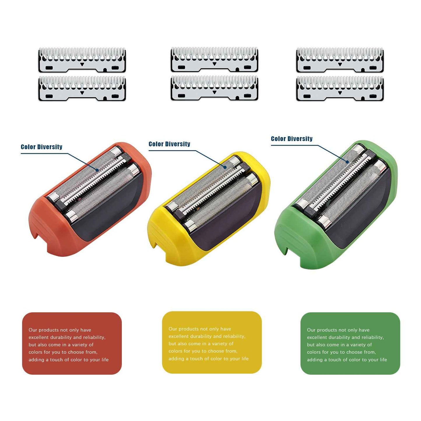 Shaver Replacement Foils, Cutters and Head, Compatible with All Wahl 7061 Series. Orange