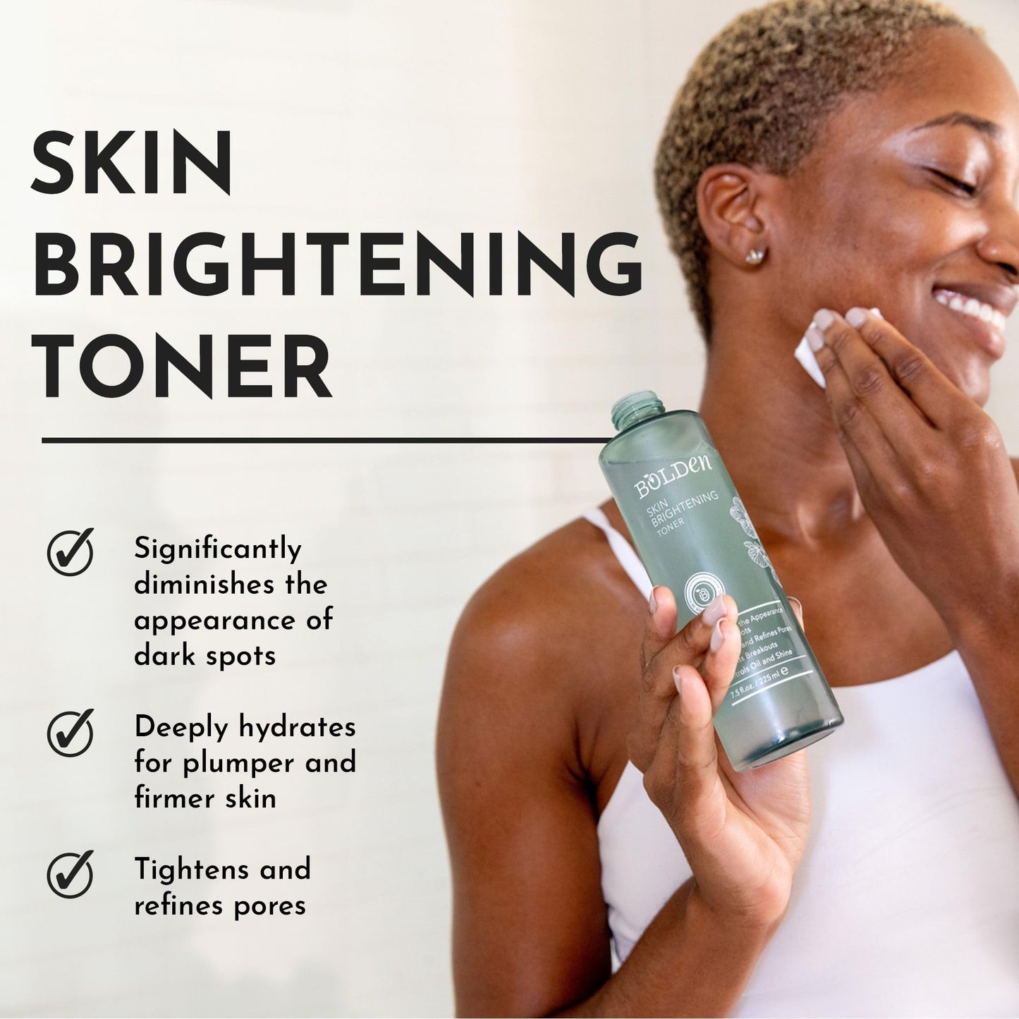 Bolden Skin Brightening Toner | Reduces Breakouts and Appearance of Dark Spots, Oil & Shine | Made with AHA Glycolic Acid, Niacinamide, & Hydrating Hyaluronic Acid | 8.0 Fl Oz