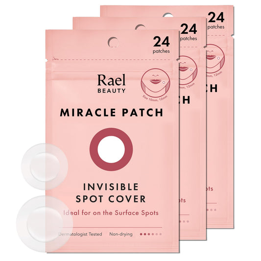 Rael Pimple Patches Miracle Invisible Spot Cover - Hydrocolloid Acne for Face, Blemishes and Zits Absorbing Patch, Breakouts Treatment Skin Care, Facial Stickers, 2 Sizes (72 Count)