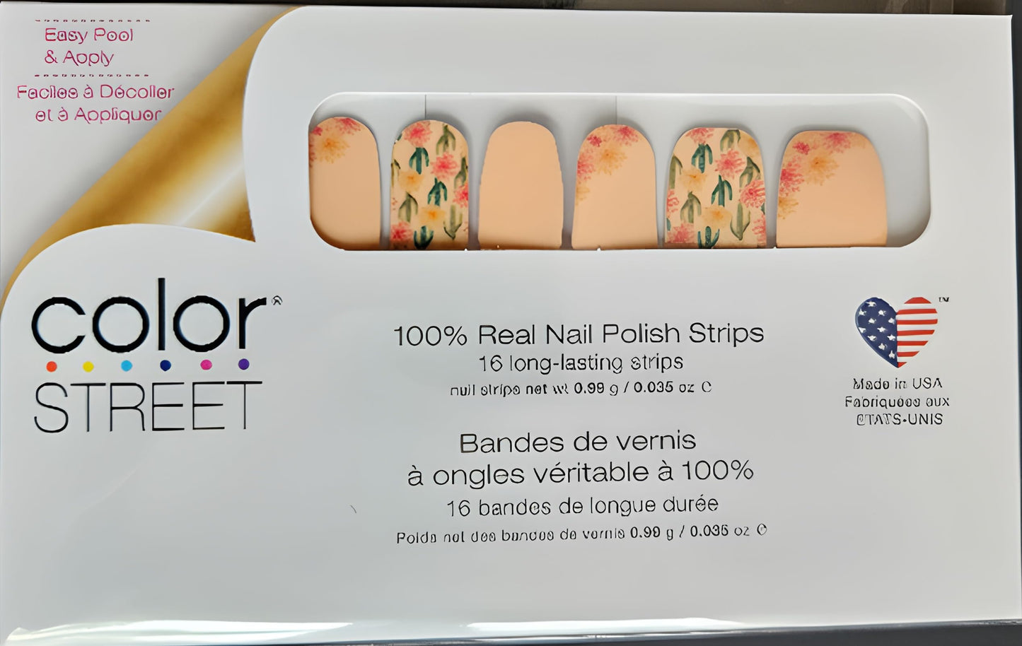 Desert Flora - Color Street Nail Strips - August 2021 Host Exclusive, Green, Orange, FDC289