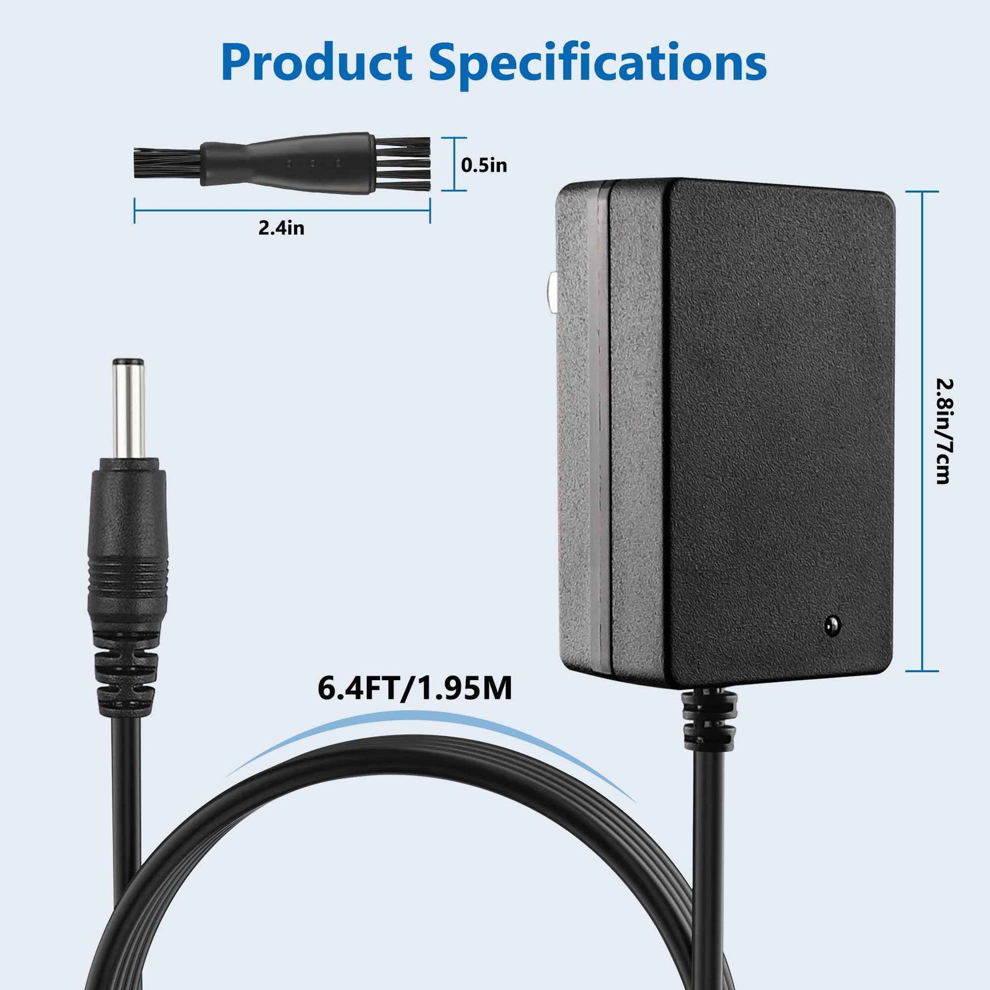 FNKTQL 4.2V Charger for Wahl Trimmer 9818 9818L 9888L 9916D 9918D Groomer Clipper 9854-600 9855 79600-2101 S004mu0400090, Replacement Wahl Shaver Trimmer Power Cord with Cleaning Brush