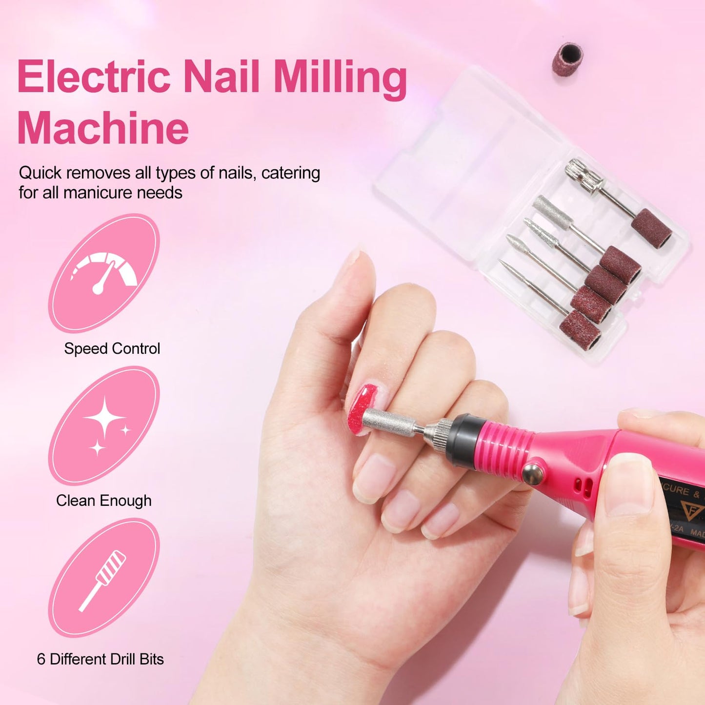 Peacecolor Acrylic Nail Kit with Everything with Drill and U V Light 6Pcs Acrylic Powder 4Pcs Gel Nail Polish 24Pcs Glitter Powder Base Top Coat Nail Tools Manicure Kit DIY Home Salon