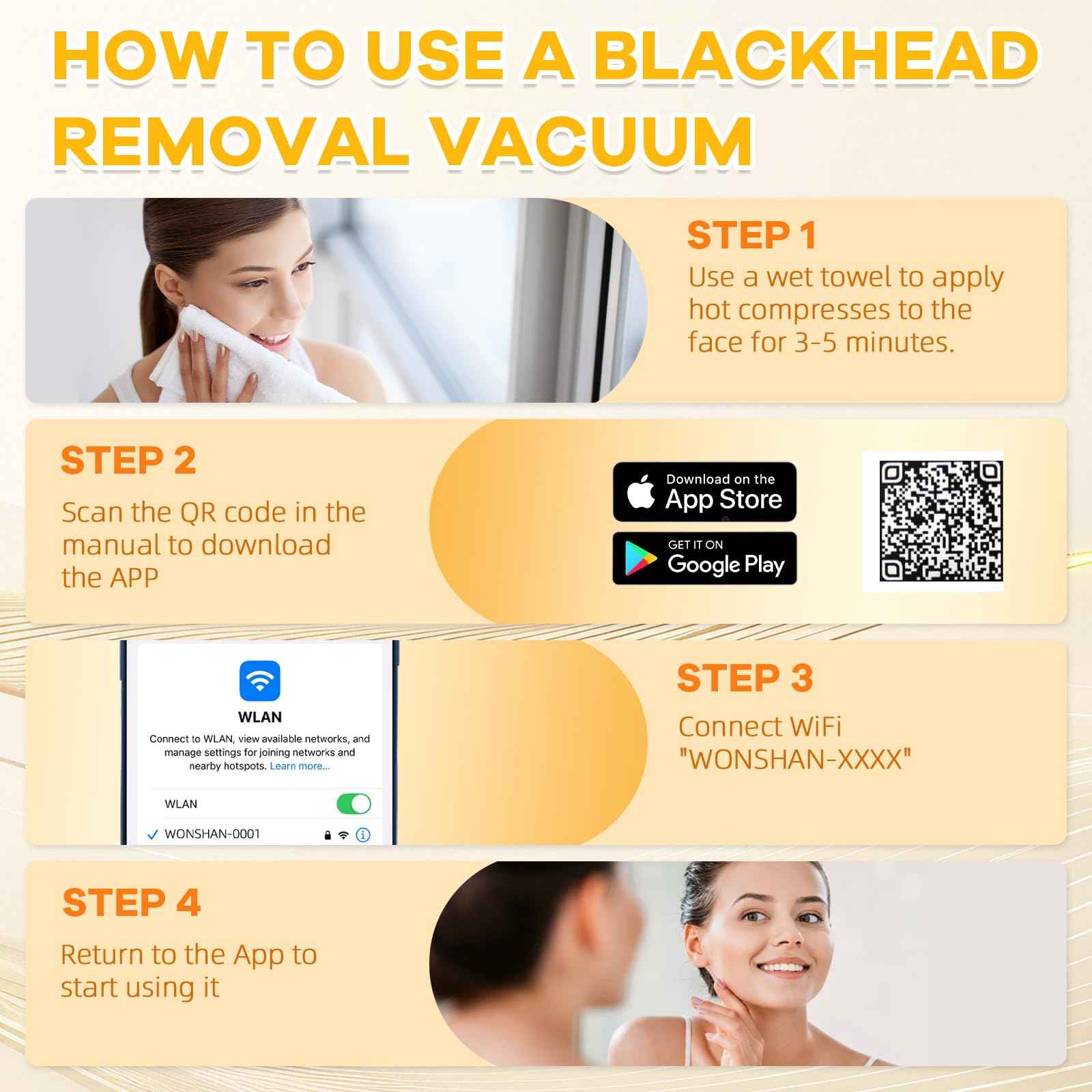 2025 Pore Vacuum with Camerafor, USB Rechargeable Blackhead Remover Vacuum,3 Levels Adjustable Pore Vacuum Blackhead Remover, 6 Suction Heads,Face Vacuum Pore Cleanser for Women & Men