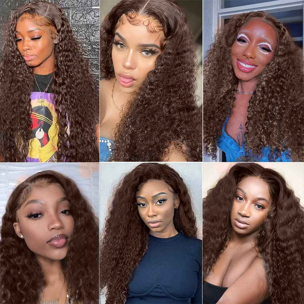 Brown Human Hair Bundles Chocolate Brown Kinky Curly Bundles 18 Inch Niegmeag Peruvian Virgin Remy Hair Extensions Double Weft Color 4 Kinky Curly Bundle Hair Weave 100g