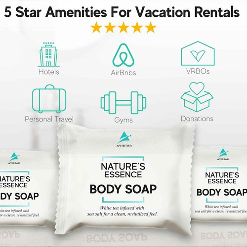 Bar Soap Bulk Individually Wrapped – 60 Pack 0.5 oz Mini Hotel Soap Bars Bulk – Travel Size Essential Toiletries for Hosts and Guests, Hotel, Hospitality, Shelters & Bathroom Amenities