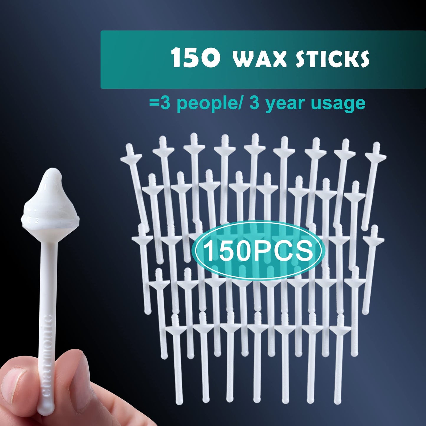 Charmonic 150 Pcs Wax Sticks, Nose Wax Kit Accessories, Waxing Sticks for Nostril Nasal Cleaning Ear Face Eyebrows Hair Removal for Men Women