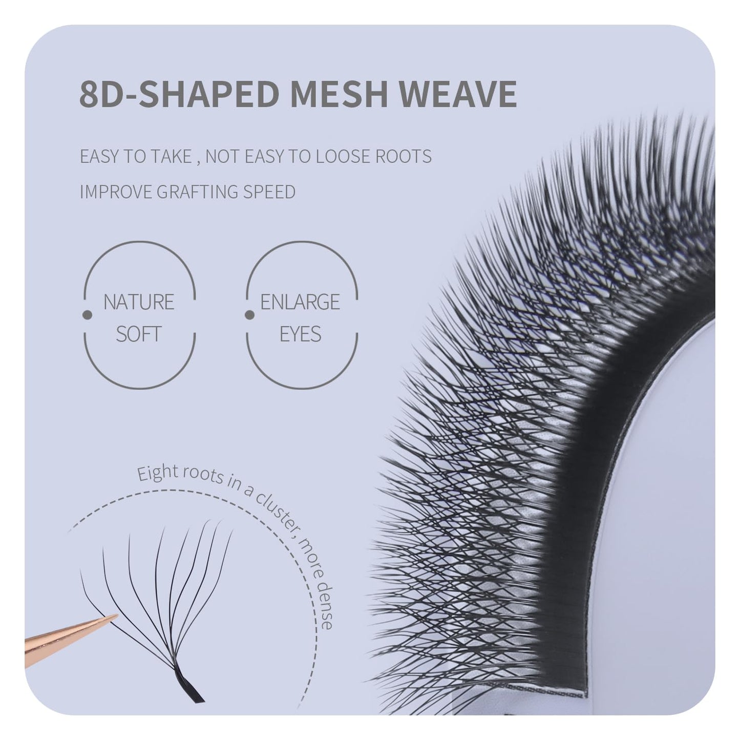 ANNAFRIS 8D Premade Fan W Shape Eyelash Extensions 0.07 D Curl 15mm Volume Self Fanning False Lashes Makeup Supplies Professional Use Lash Extension(0.07 D, 15mm)