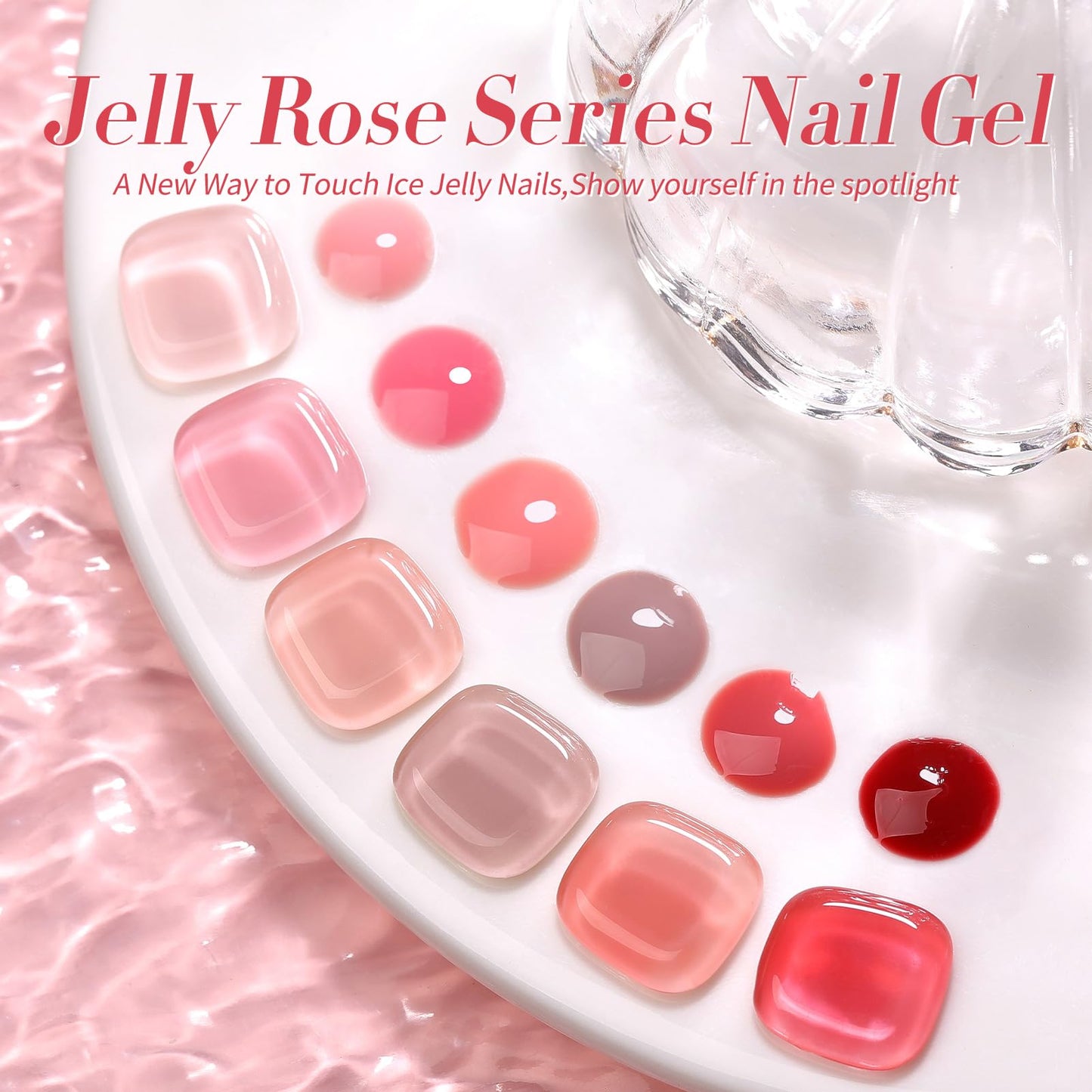 Born Pretty Jelly Gel Nail Polish Set Sheer Jelly Nude Pink Gel Polish Crystal Transparent Gel Polish Set Nail Art Varnish Manicure Collection Gift Set 10ML 6PCS