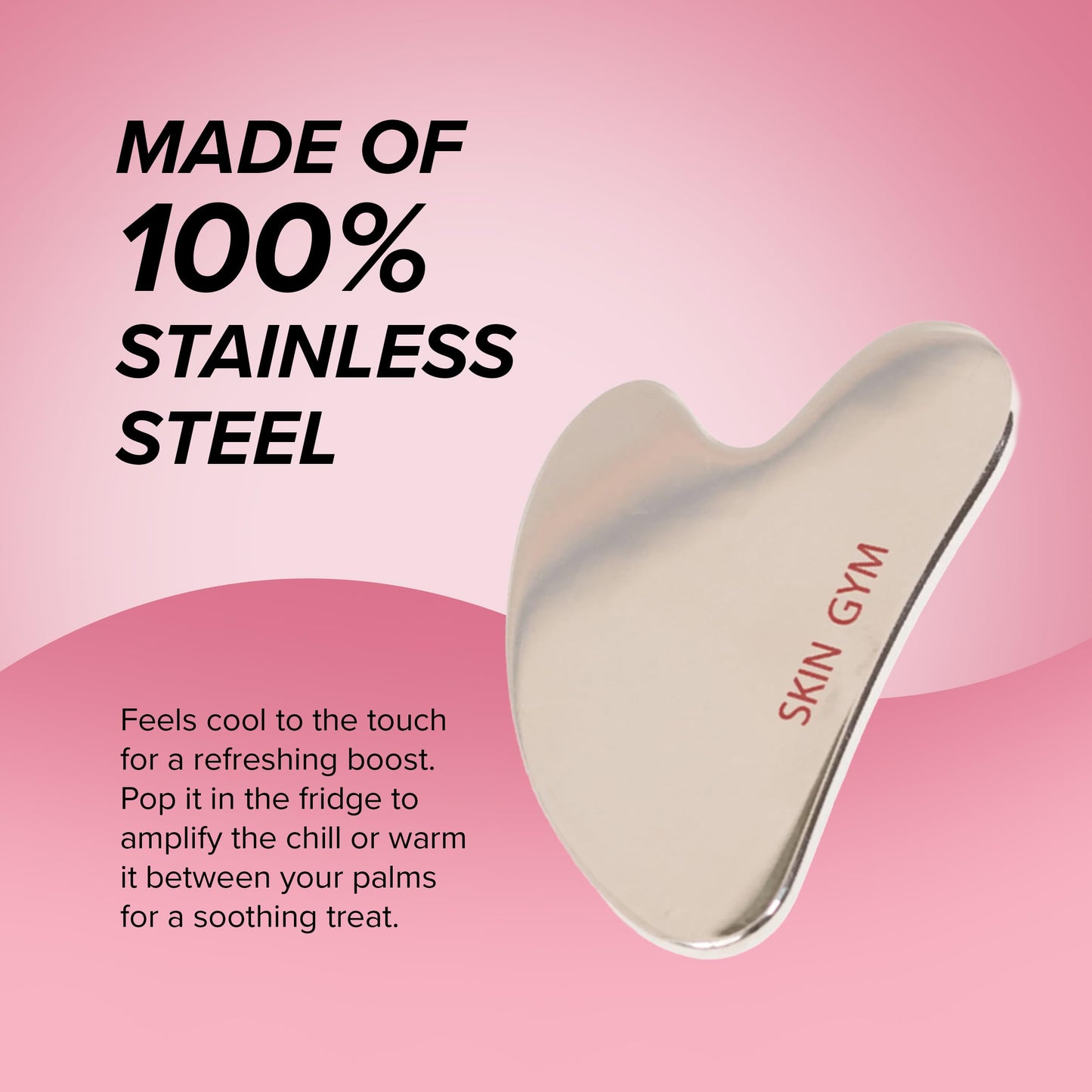 SKIN GYM Cryo Stainless Steel Sculpty Heart Gua Sha, Cooling Facial Massage Tool for Sculpting and Relaxation