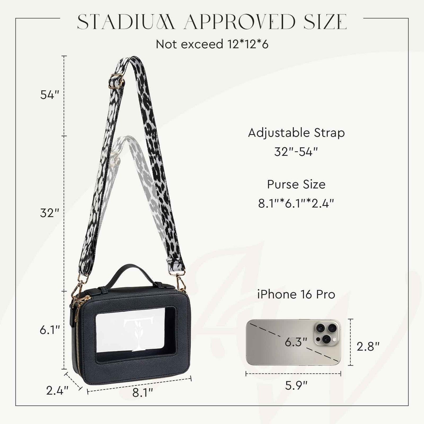 Clear Crossbody Shoulder Purse Bag with Adjustable Strap for Stadium Events Sports Concert, Personalized Initial Makeup Toiletry Pouch, Monogram Birthday Gift for Women Mom Friends Sister, Letter T