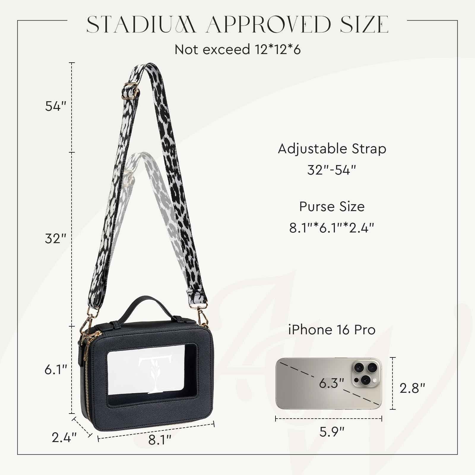 Clear Crossbody Shoulder Purse Bag with Adjustable Strap for Stadium Events Sports Concert, Personalized Initial Makeup Toiletry Pouch, Monogram Birthday Gift for Women Mom Friends Sister, Letter T