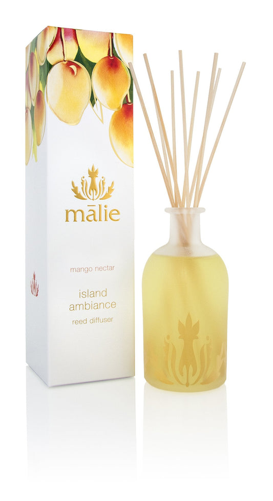 Malie Mango Nectar Island Ambiance Reed Diffuser, immerse yourself in Hawaiian aromatherapy, 8 Fl Oz