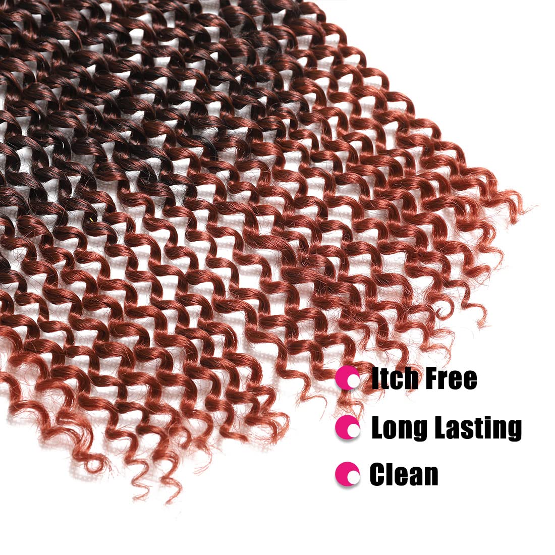 Passion Twist Hair 18Inch Water Wave Crochet Hair 6 Packs Passion Twist Crochet Hair (18inch, T350#）