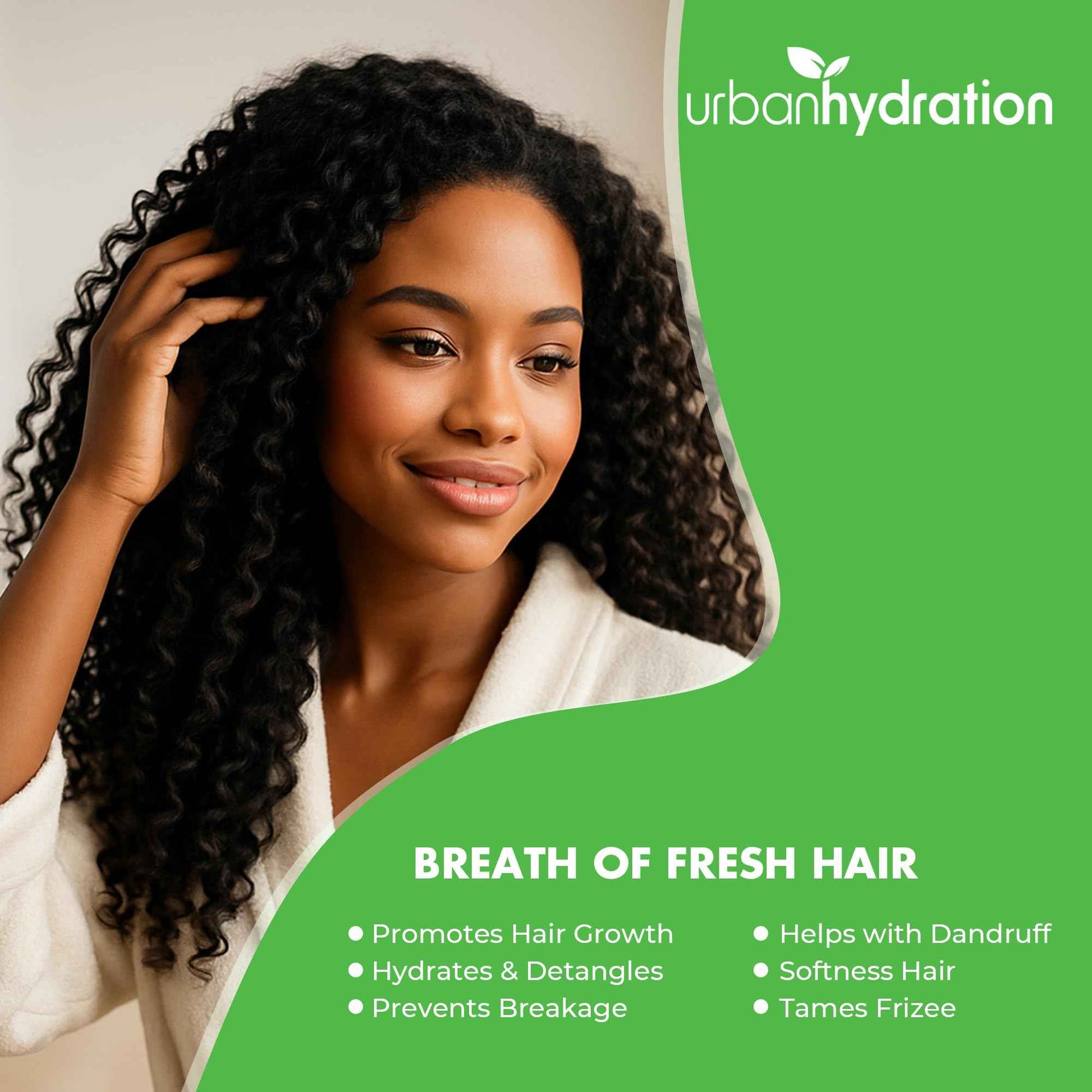 Urban Hydration Breath of Fresh 4 Piece Kit | Prevents Breakage, Tames Frizz, Softens Curly/Coily Hair