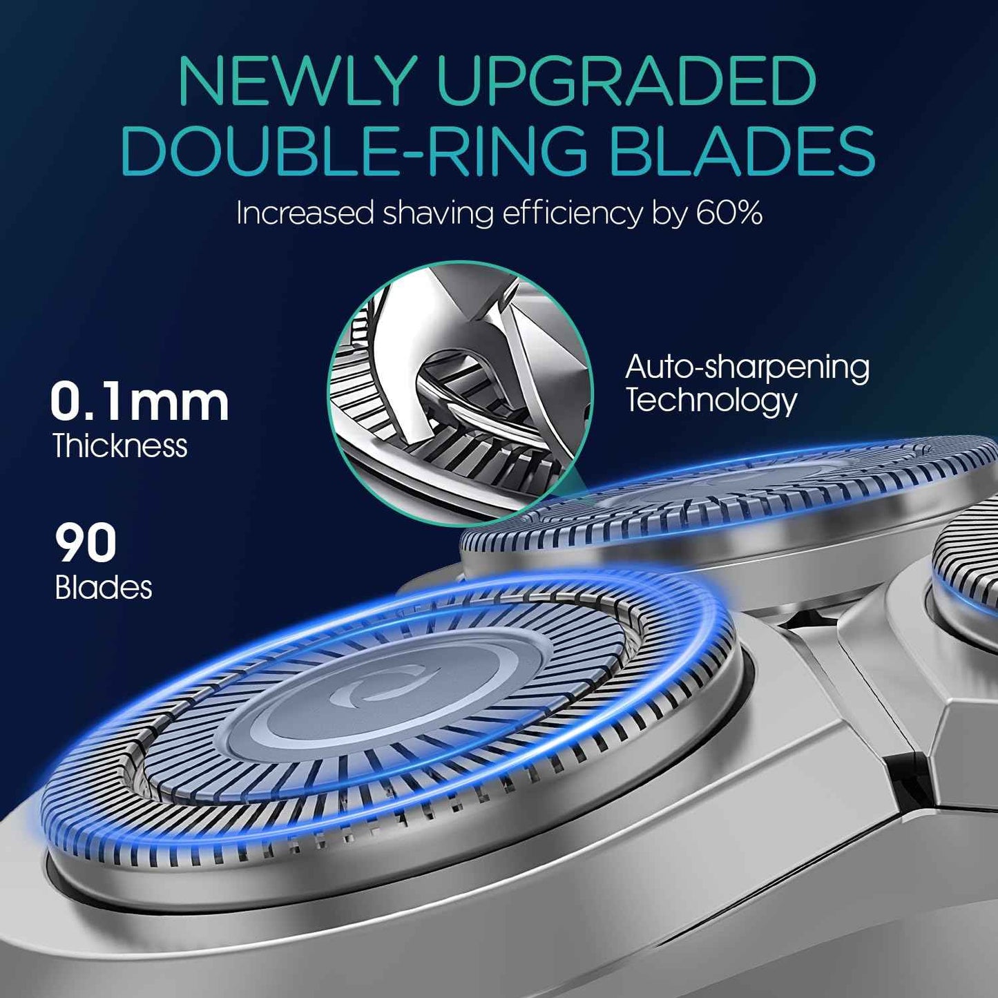 VOYOR Electric Razor for Men - 5D Floating Shavers for Men Magnetic Electric Shaver Rechargeable Face Shaver LED Display Wet Dry Shaving IPX6 Waterproof Mens Rotary Razor TX500 (Woodgrain)