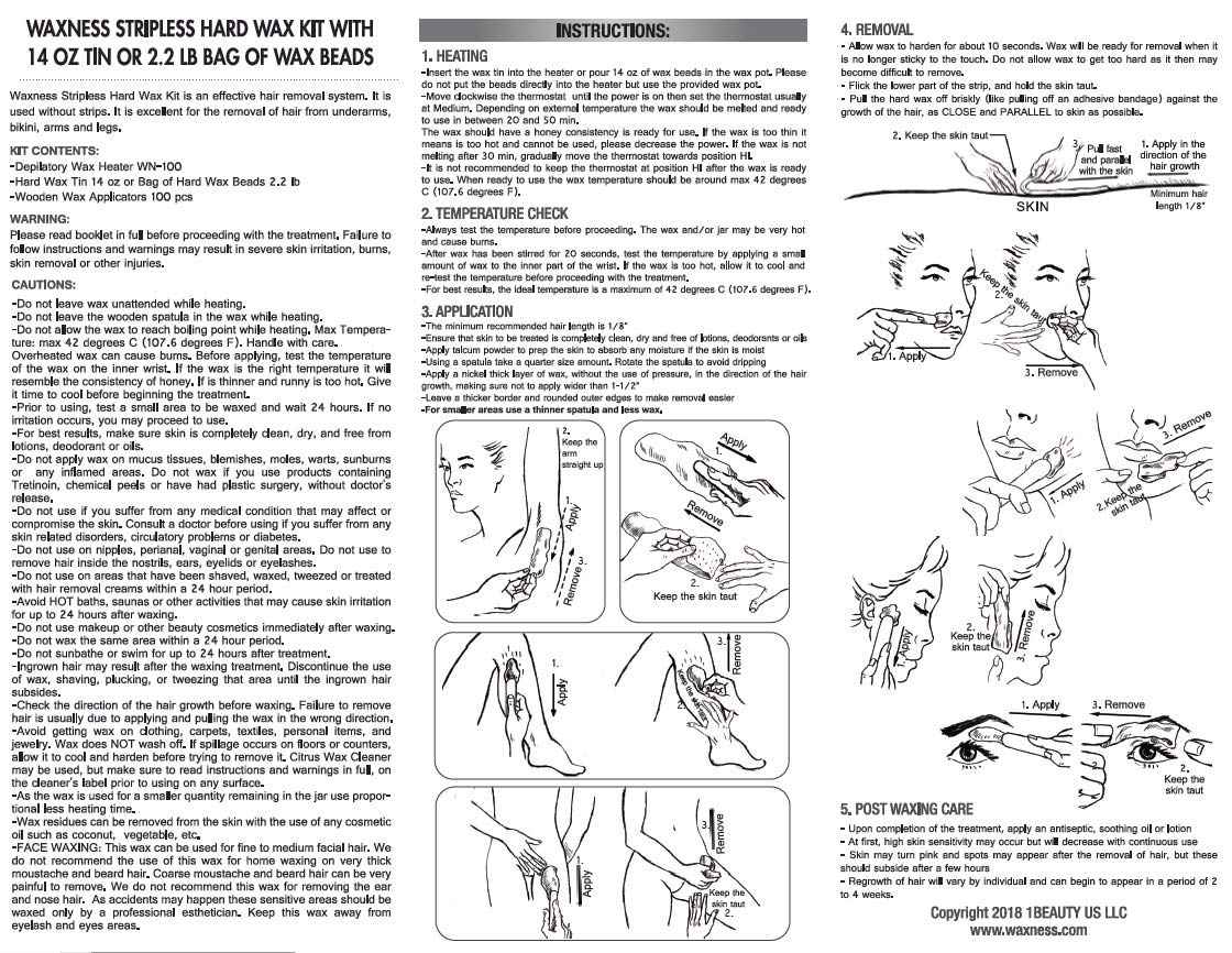 Waxness Premium Luxury Bikini Lotus Stripless Waxing Kit with 14 oz / 0.4 kg Wax Bag