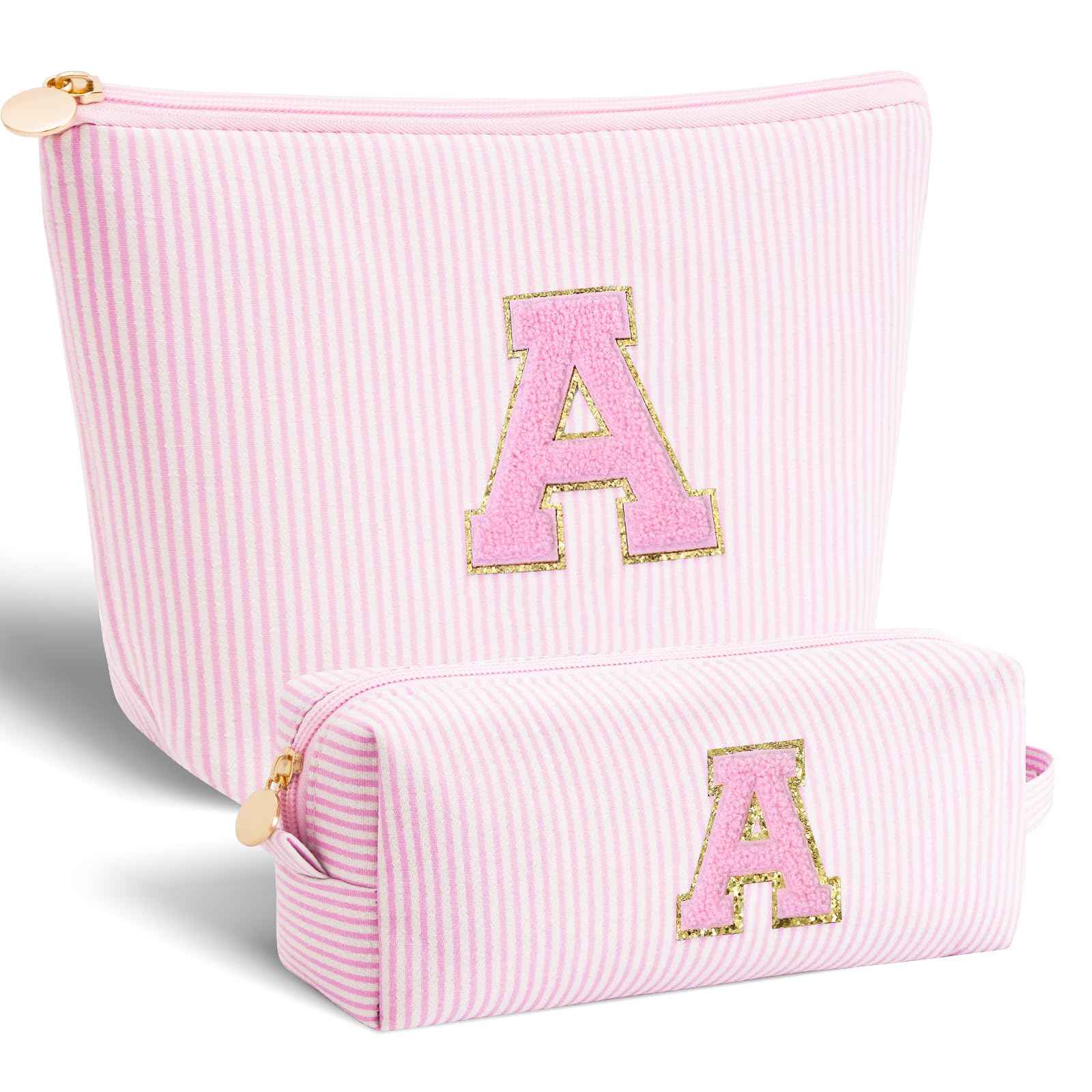 Btffitting Birthday Christmas Gifts for 10 11 12 13 14 15 16 17 18 Years Old Girl,Stocking Stuffers Makeup Bag Cosmetic Bag Set,Teen Girls Teacher Gift Trendy Stuff Toiletry Bag for Women - Pink,A