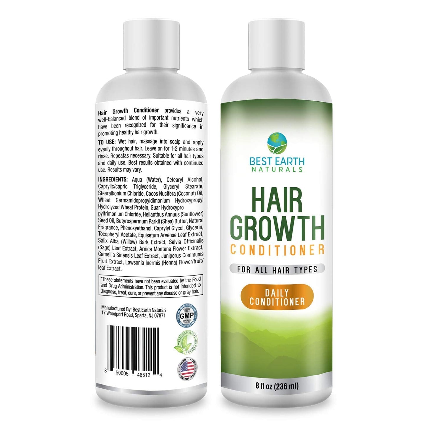 Hair Growth Conditioner For Support of Healthy Hair Growth, Hair loss, Slow Growing and Thinning Hair for Men and Women 8 Ounces