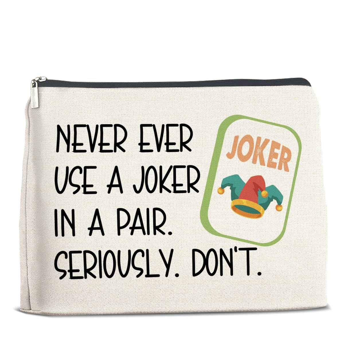 UPNEGE Funny Makeup Bag Mahjong Gifts for Women, Mahjong Lover Gifts Cosmetic Bag Zipper Makeup Pouch