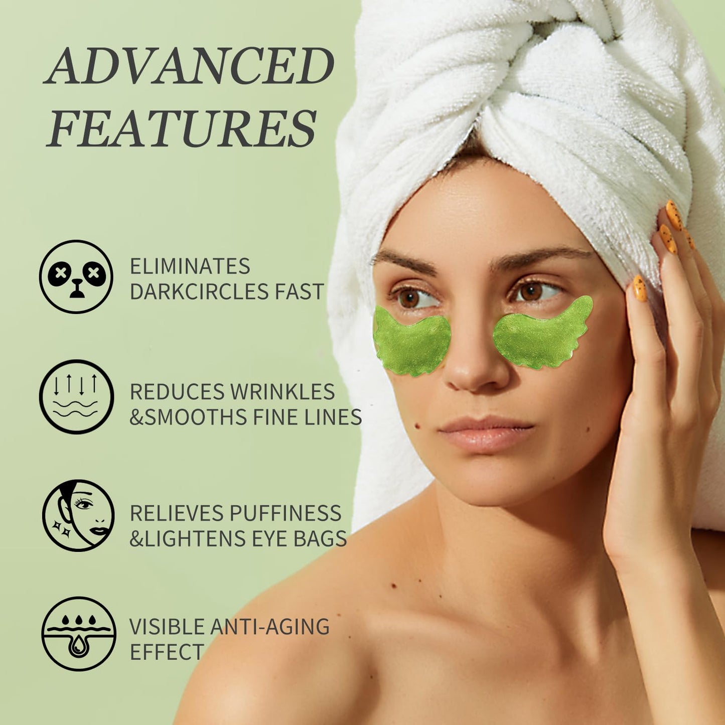 MOND'SUB Under Eye Mask - 6 Pairs Cucumber Crystal Eye Mask - Puffy Eyes & Dark Circles Treatments with Hyaluronic Acid, Reduce Under Eye Bags and Smooth Wrinkles, Brighten Complexion (Cucumber)