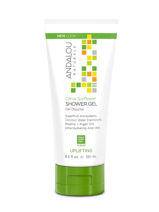 Andalou Naturals Citrus Sunflower Uplifting Shower Gel, 8.5 Ounce