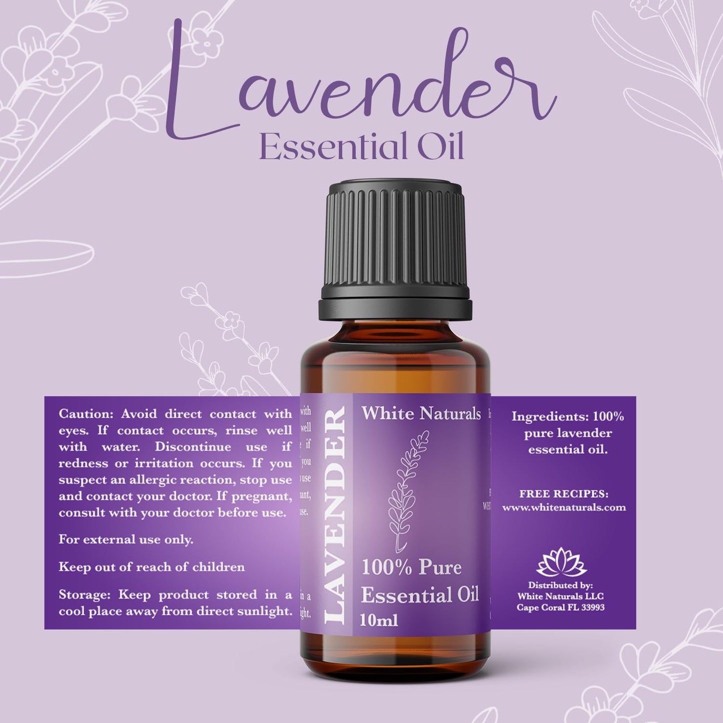 Premium Lavender Essential Oil - for Hair Skin and Nails -Organic Lavender Aromatherapy Oil for Diffusers Humidifiers and Linens Plus Natural Bath Oil for Home Spa Self Care